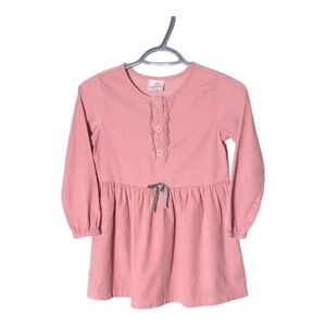 Hanna Andersson Cord Dress‎ City Pink, Long Sleeve, Ruffles Size 6/7 Years 120cm